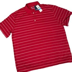 CHAPS Golf Men’s Polo Stripped T-Shirt Red XL NWT